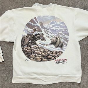 Vintage Graphic American Outback Crewneck Sweatshirt Bear Horse size Large